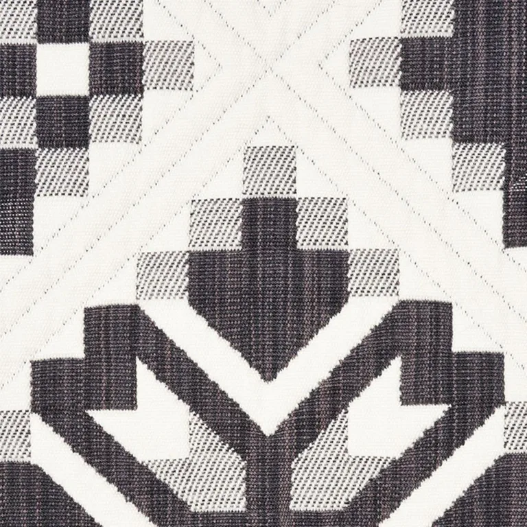 Schumacher 76761 Tristan Patchwork Charcoal fabric swatch
