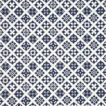 Schumacher 76760 Tristan Patchwork Indigo fabric swatch