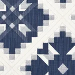Schumacher 76760 Tristan Patchwork Indigo fabric swatch