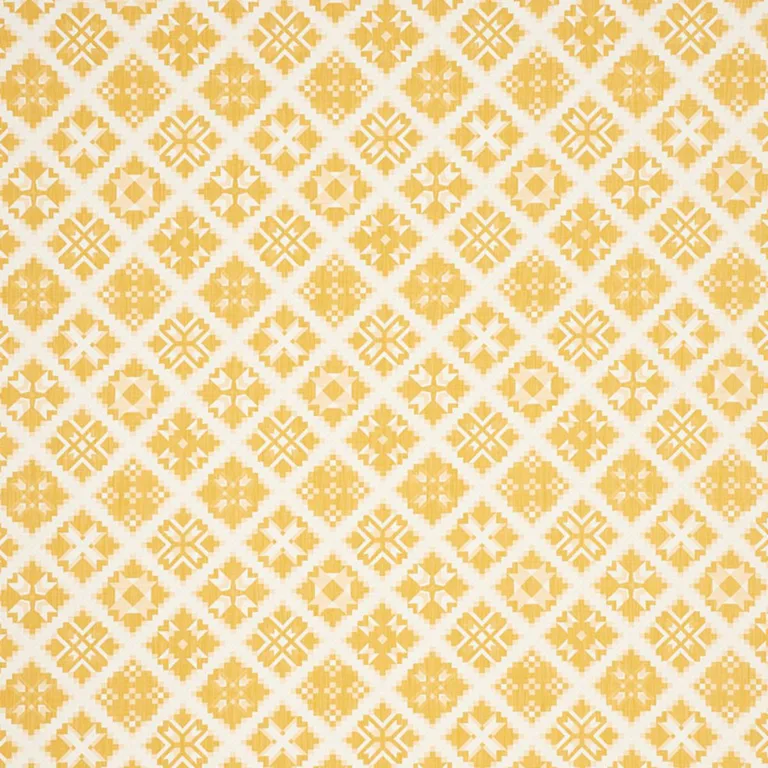 Schumacher 76762 Tristan Patchwork Yellow fabric swatch
