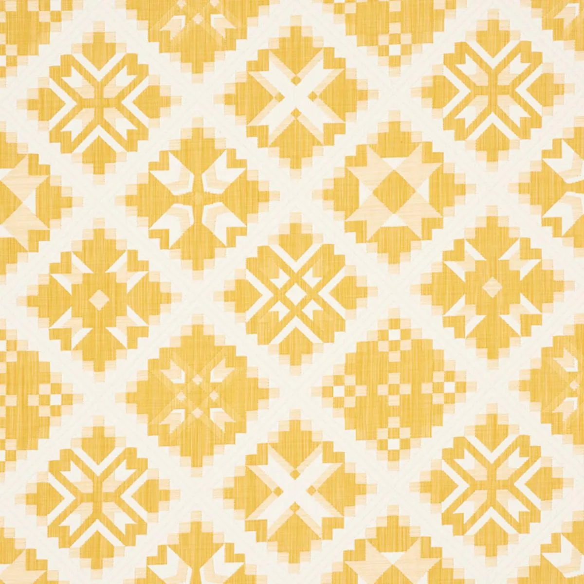 Schumacher 76762 Tristan Patchwork Yellow fabric swatch
