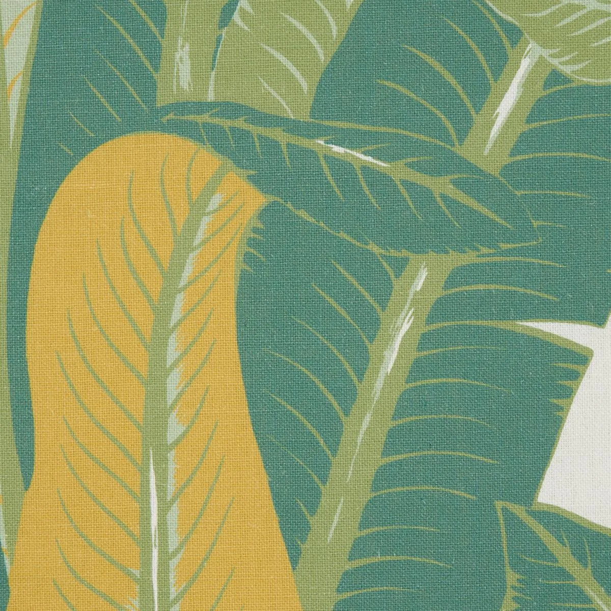 Schumacher 180200 Tropical Isle Green On Ivory fabric swatch