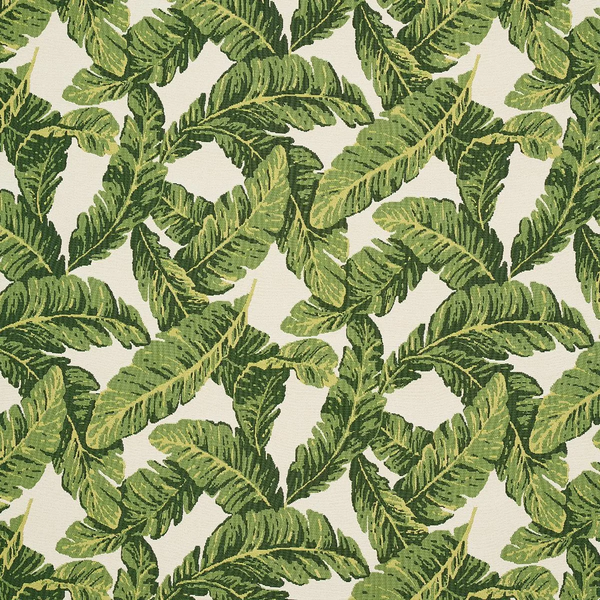 Schumacher 82770 Tropical Leaf Indoor/Outdoor Green fabric swatch