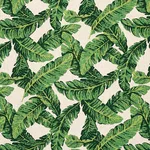 Schumacher 80090 Tropical Leaf éPinglé Green & Ivory fabric swatch