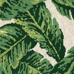 Schumacher 80090 Tropical Leaf éPinglé Green & Ivory fabric swatch