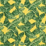 Schumacher 80091 Tropical Leaf éPinglé Green & Yellow fabric swatch