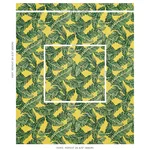 Schumacher 80091 Tropical Leaf éPinglé Green & Yellow fabric swatch