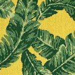 Schumacher 80091 Tropical Leaf éPinglé Green & Yellow fabric swatch