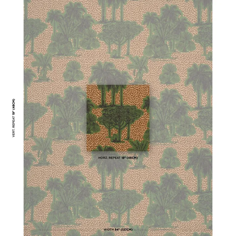 Schumacher 182810 Tropical Safari Print Orinoco Verdant Oasis fabric swatch