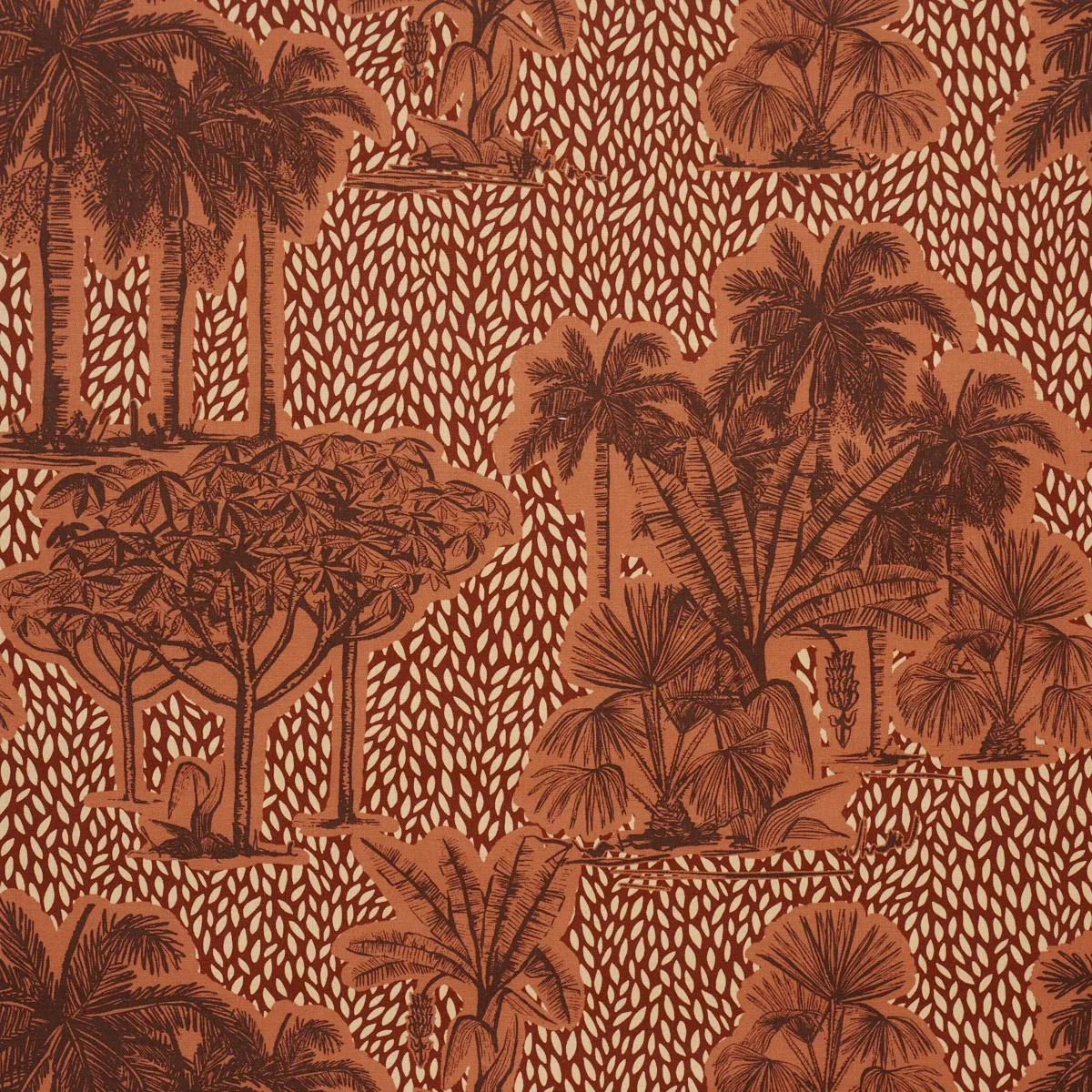 Schumacher 182811 Tropical Safari Print Sunset In Los Llanos fabric swatch