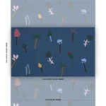 Schumacher 85852 Tropical Trees Blue fabric swatch