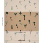 Schumacher 85851 Tropical Trees Green On Natural fabric swatch