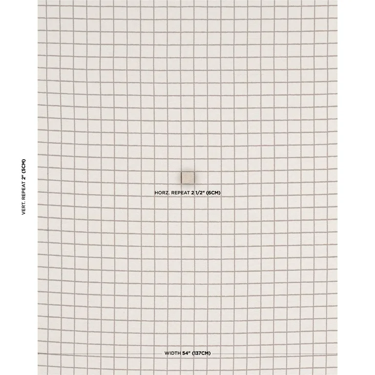 Schumacher 85920 Tucson Grid Brown fabric swatch