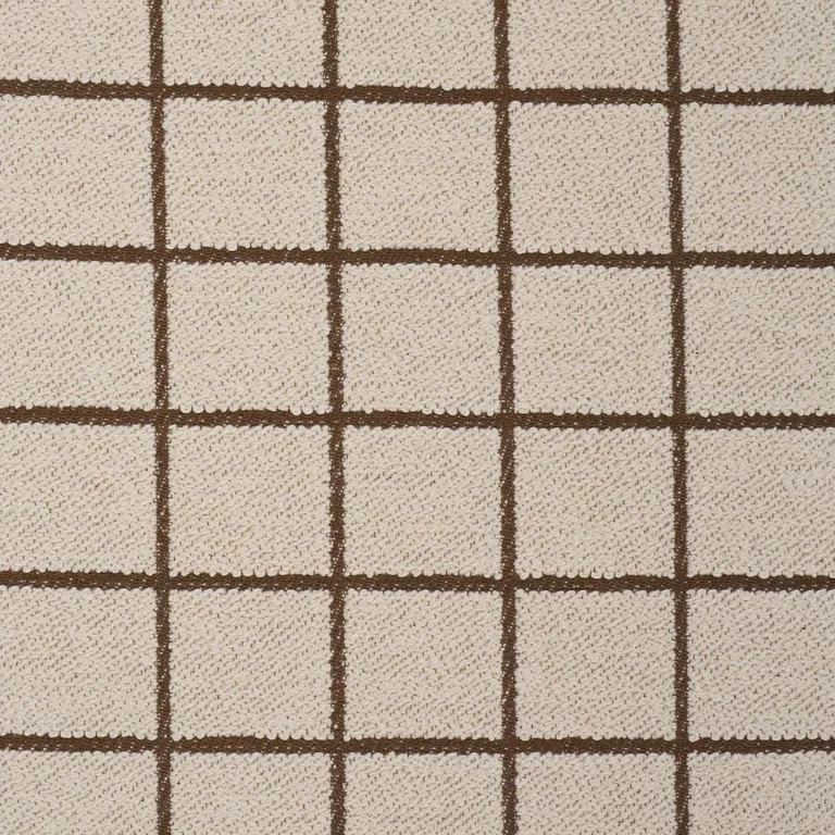Schumacher 85920 Tucson Grid Brown fabric swatch