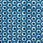 Schumacher 179222 Tuk Tuk Hand Block Print Blue fabric swatch