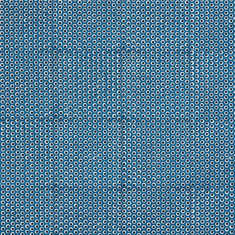 Schumacher 179222 Tuk Tuk Hand Block Print Blue fabric swatch