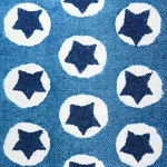 Schumacher 179222 Tuk Tuk Hand Block Print Blue fabric swatch