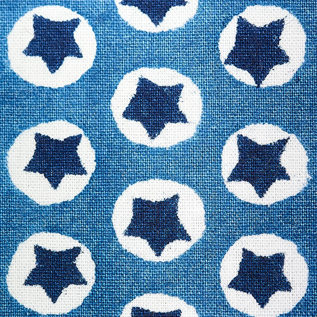 Schumacher 179222 Tuk Tuk Hand Block Print Blue fabric swatch