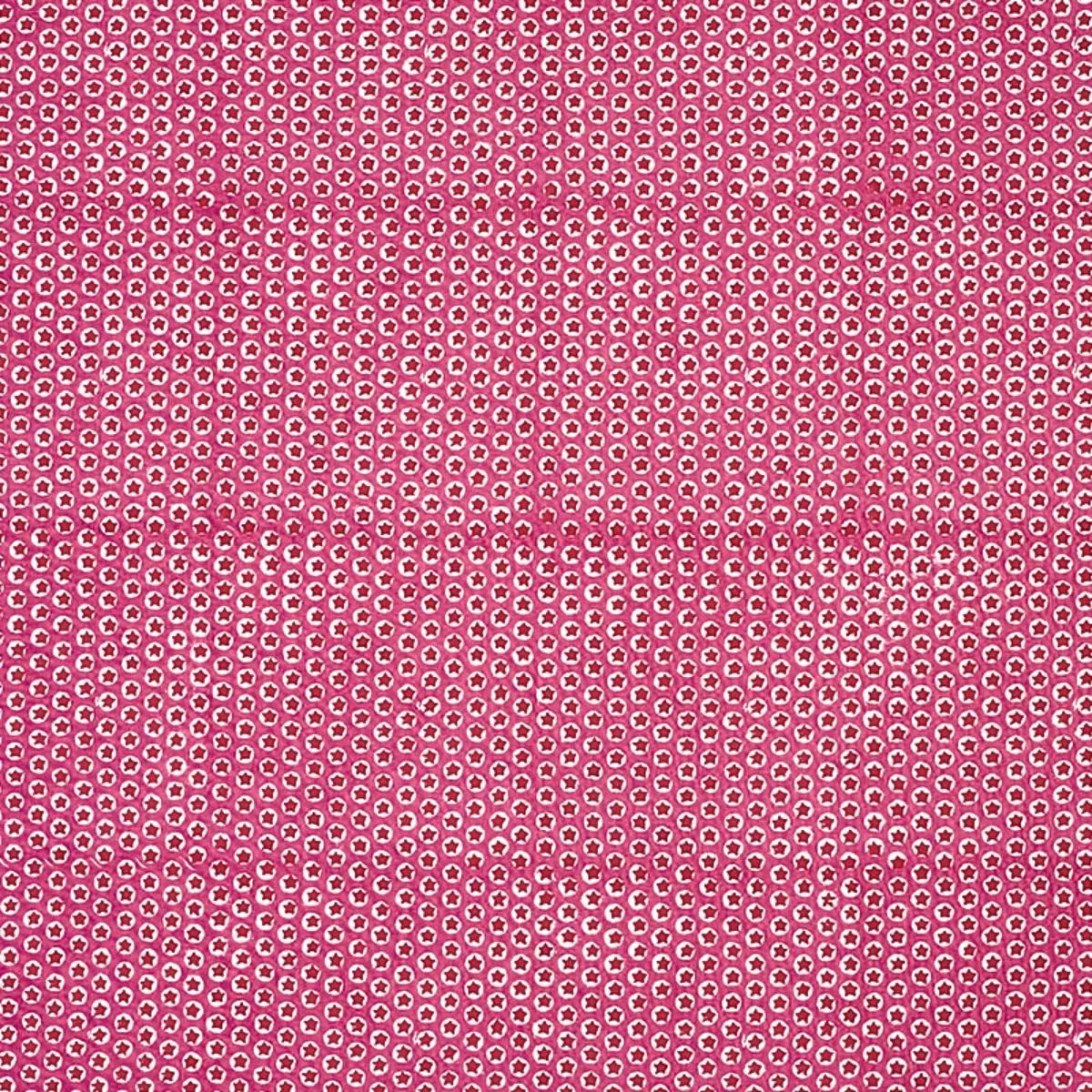 Schumacher 179220 Tuk Tuk Hand Block Print Pink fabric swatch