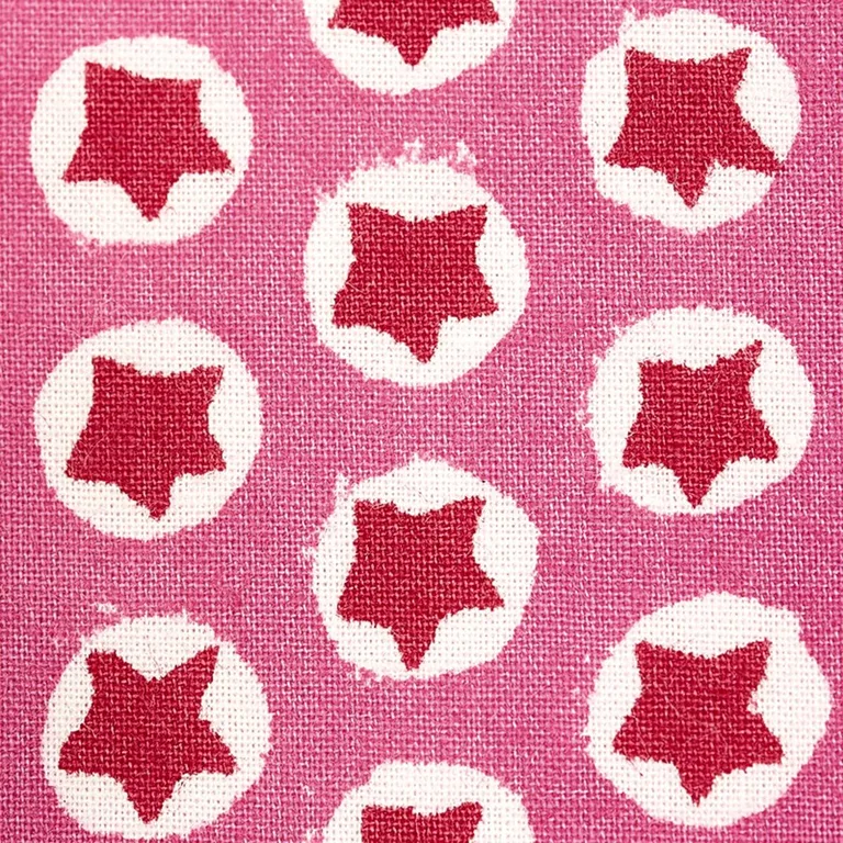 Schumacher 179220 Tuk Tuk Hand Block Print Pink fabric swatch