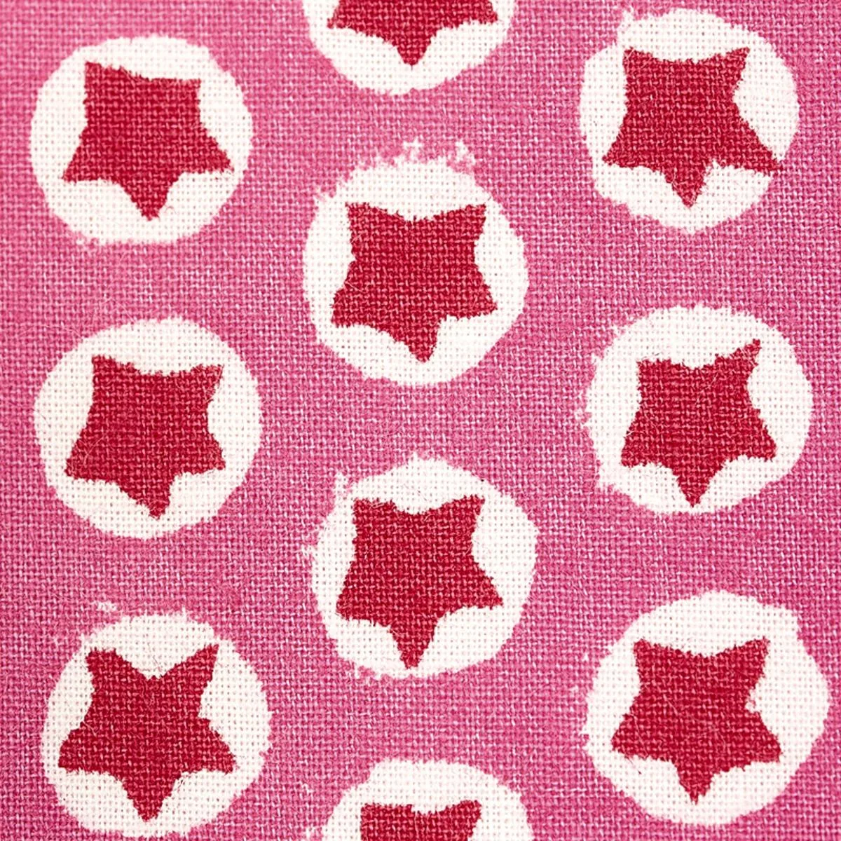 Schumacher 179220 Tuk Tuk Hand Block Print Pink fabric swatch