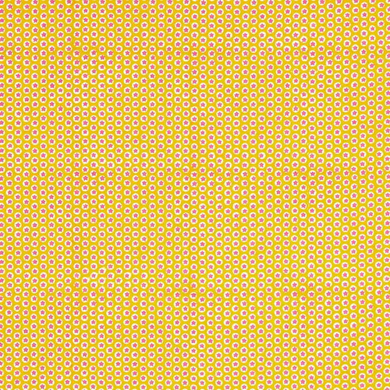 Schumacher 179221 Tuk Tuk Hand Block Print Yellow fabric swatch