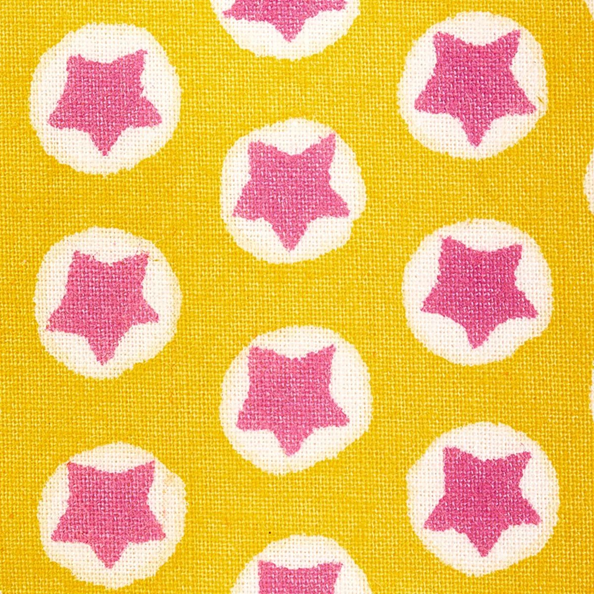 Schumacher 179221 Tuk Tuk Hand Block Print Yellow fabric swatch