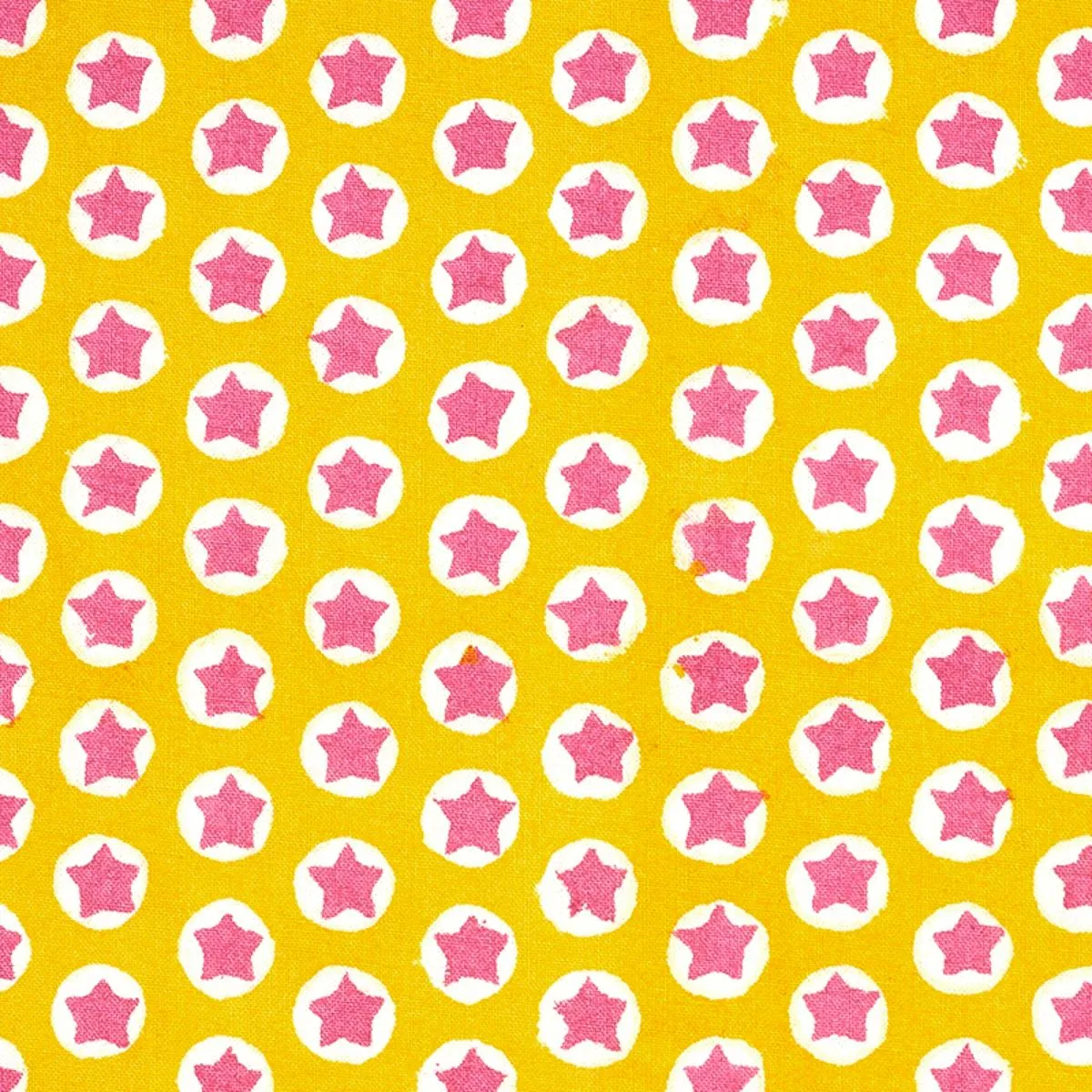 Schumacher 179221 Tuk Tuk Hand Block Print Yellow fabric swatch