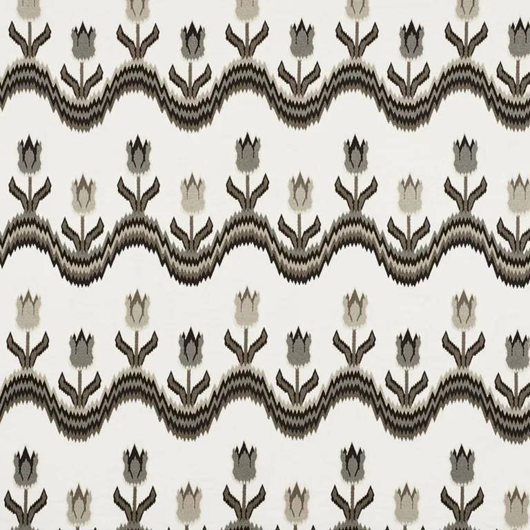 Schumacher 70273 Tulip Flamestitch Embroidery Quarry fabric swatch
