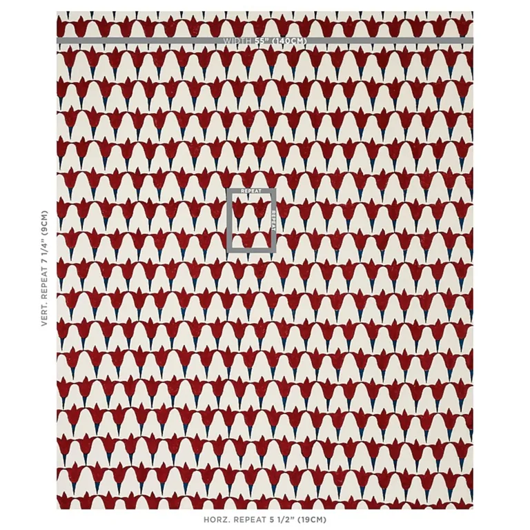 Schumacher 179823 Tulip Hand Block Iron & Indigo fabric swatch