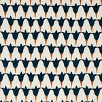 Schumacher 179822 Tulip Hand Block Midnight & Copper fabric swatch