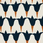 Schumacher 179822 Tulip Hand Block Midnight & Copper fabric swatch