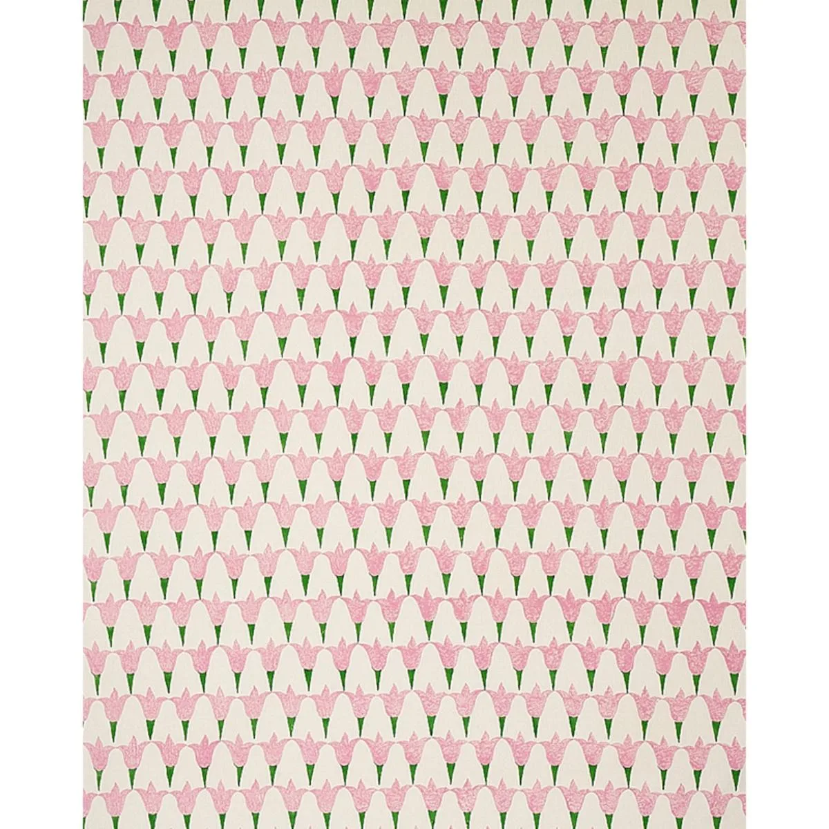Schumacher 179820 Tulip Hand Block Rose & Grass fabric swatch