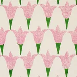Schumacher 179820 Tulip Hand Block Rose & Grass fabric swatch