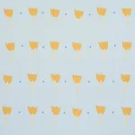 Schumacher 182400 Tulip Play Hand Block Print Ochre On Sky fabric swatch
