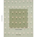 Schumacher 182402 Tulip Play Hand Block Print Peach On Sage fabric swatch
