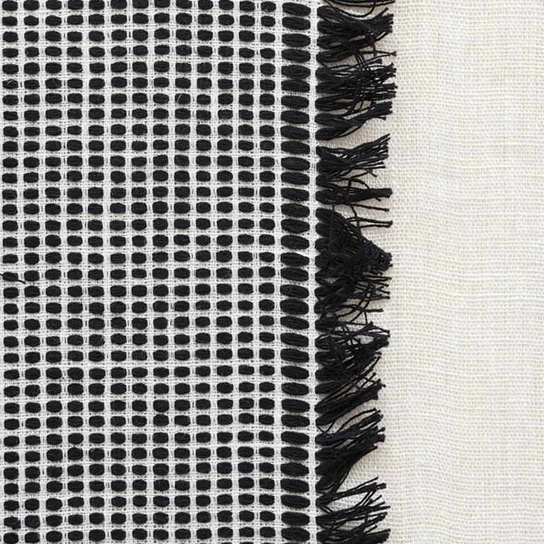 Schumacher 73591 Tulum Casement Black fabric swatch