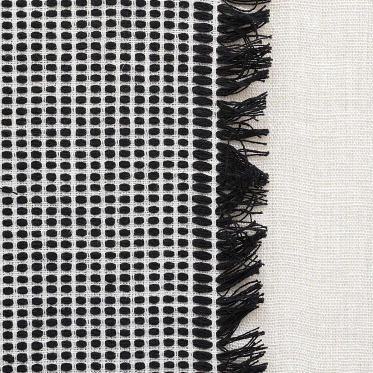 Schumacher 73591 Tulum Casement Black fabric swatch