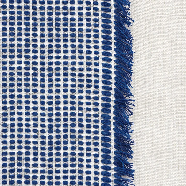 Schumacher 73590 Tulum Casement Blue fabric swatch