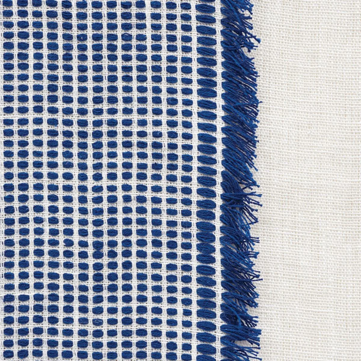 Schumacher 73590 Tulum Casement Blue fabric swatch
