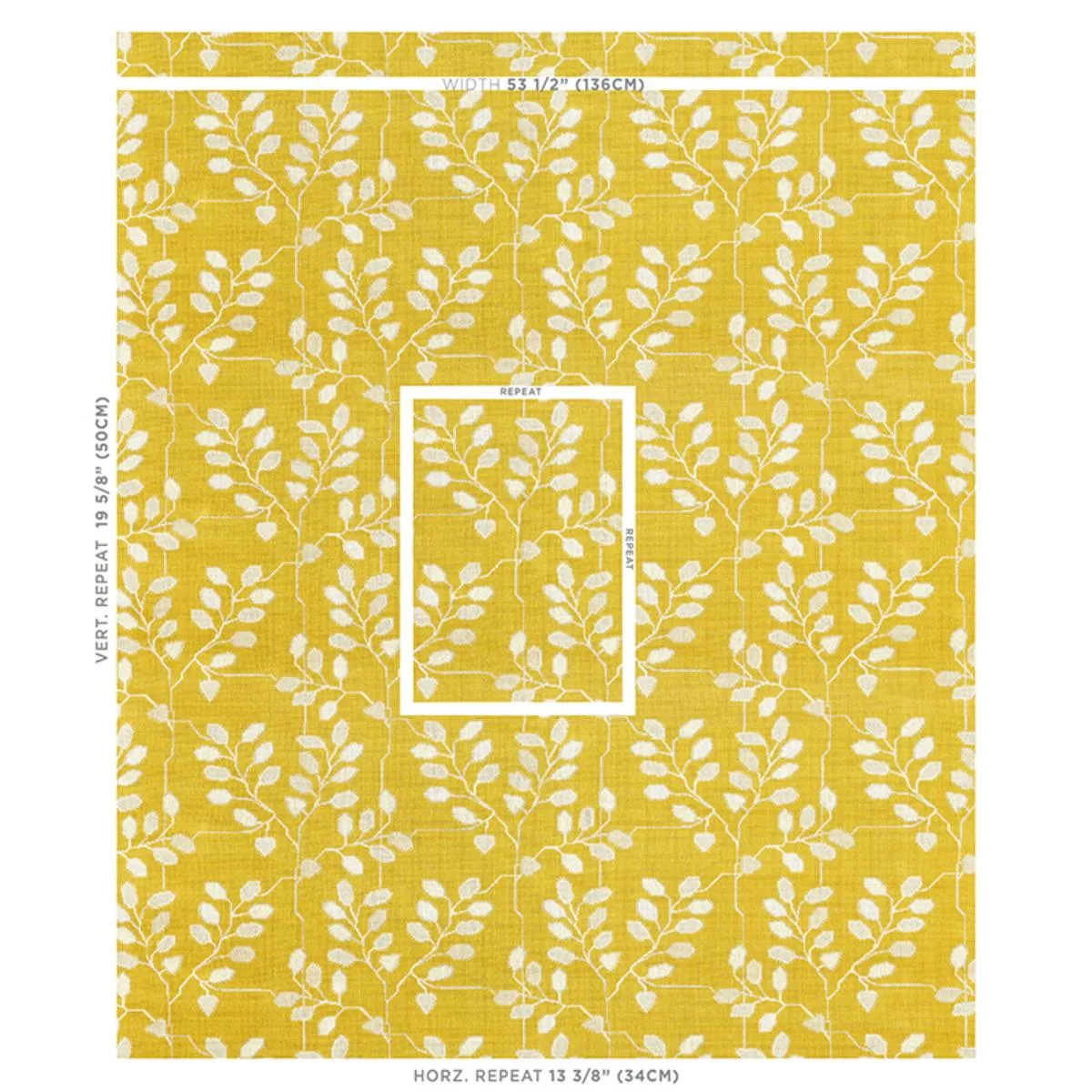 Schumacher 79511 Tumble Weed éPinglé Buttercup fabric swatch
