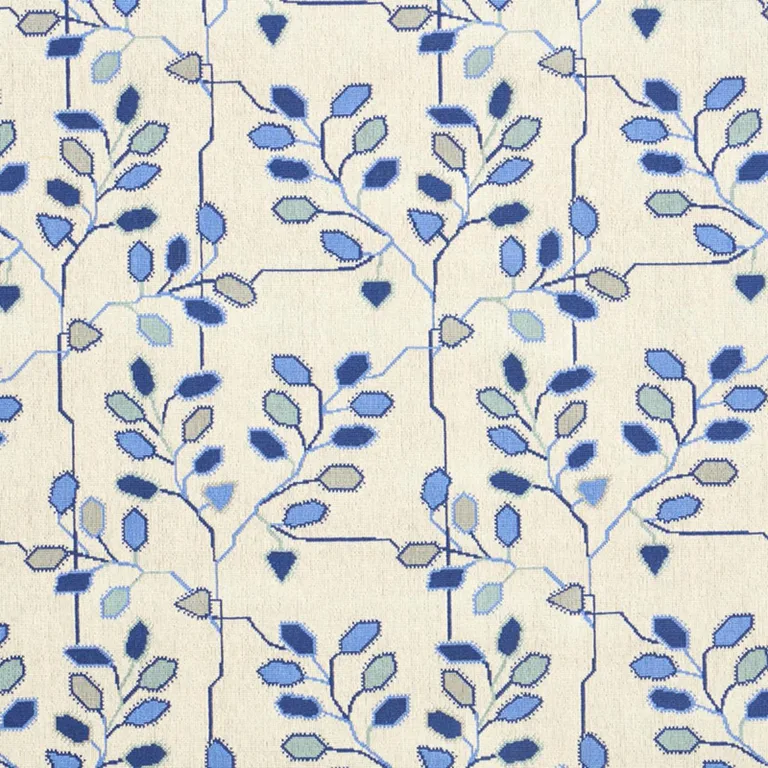Schumacher 79510 Tumble Weed éPinglé Delft Blue fabric swatch