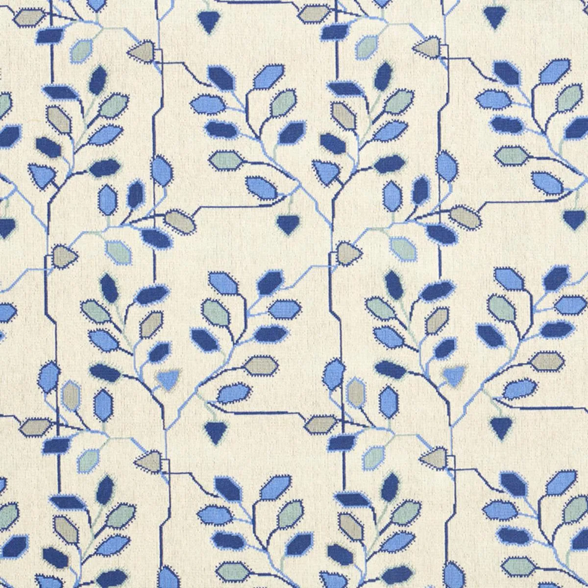 Schumacher 79510 Tumble Weed éPinglé Delft Blue fabric swatch
