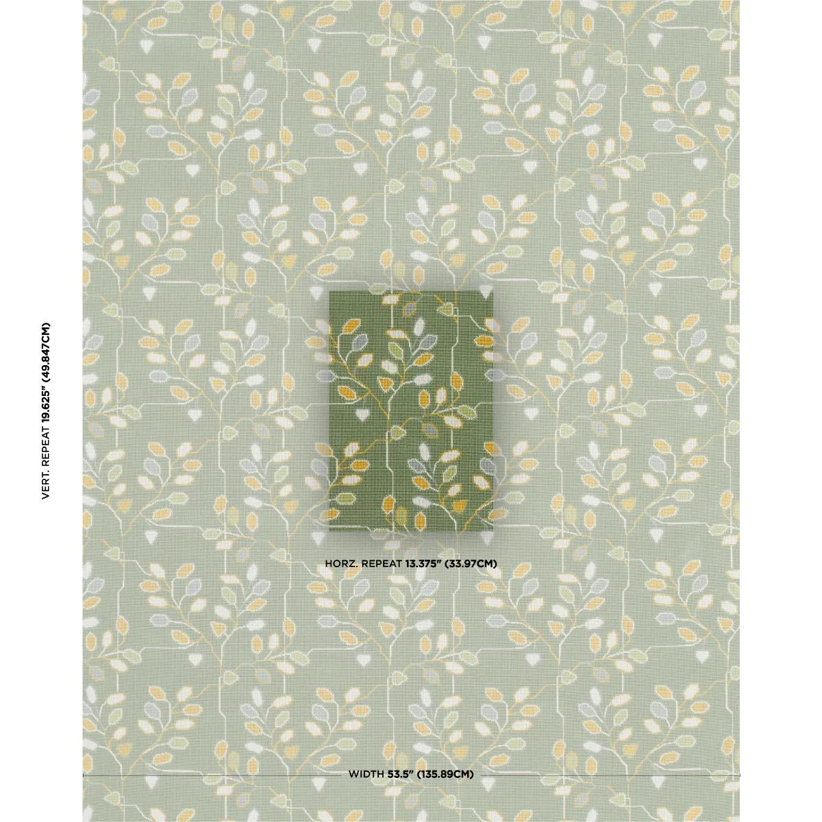 Schumacher 79514 Tumble Weed éPinglé Meadow Green fabric swatch