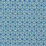 Schumacher 176041 Tumbling Blocks Cobalt fabric swatch