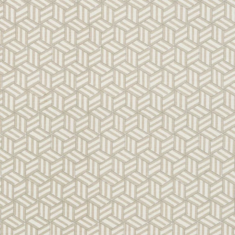 Schumacher 176040 Tumbling Blocks Greige fabric swatch