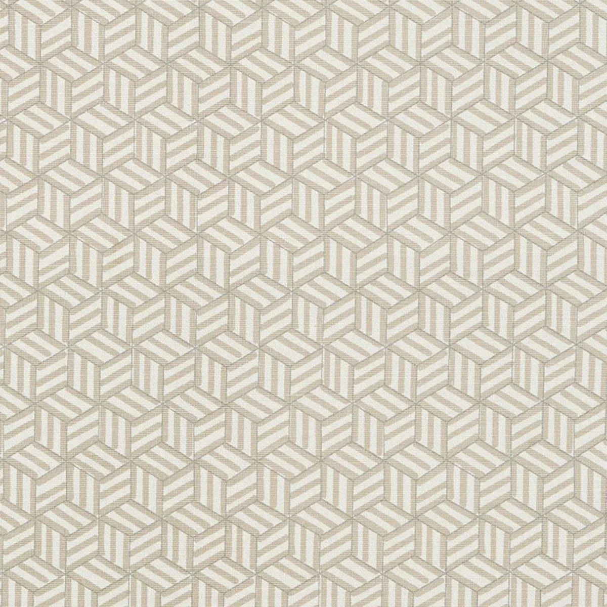 Schumacher 176040 Tumbling Blocks Greige fabric swatch