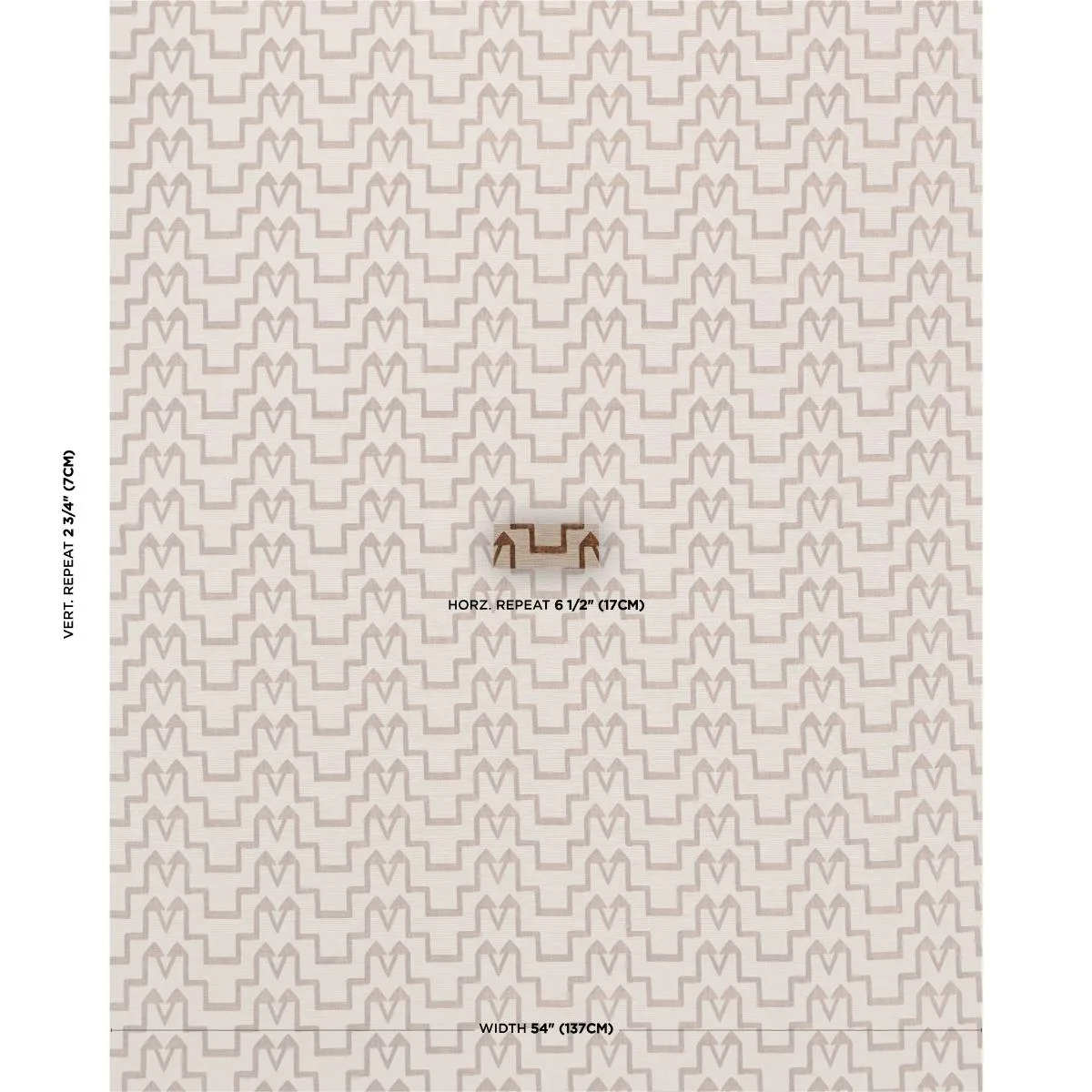 Schumacher 71245 Turkish Step Biscuit fabric swatch