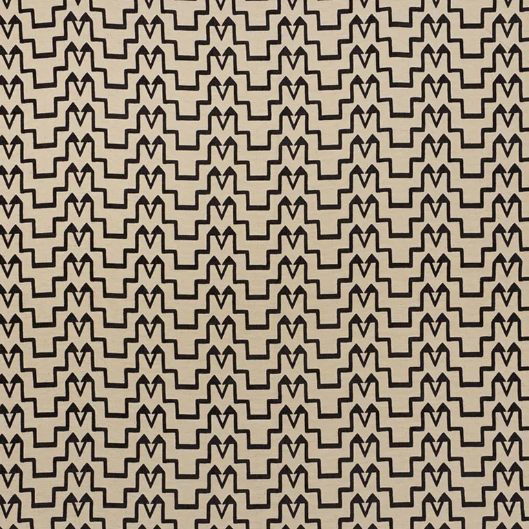 Schumacher 71240 Turkish Step Black/Natural fabric swatch