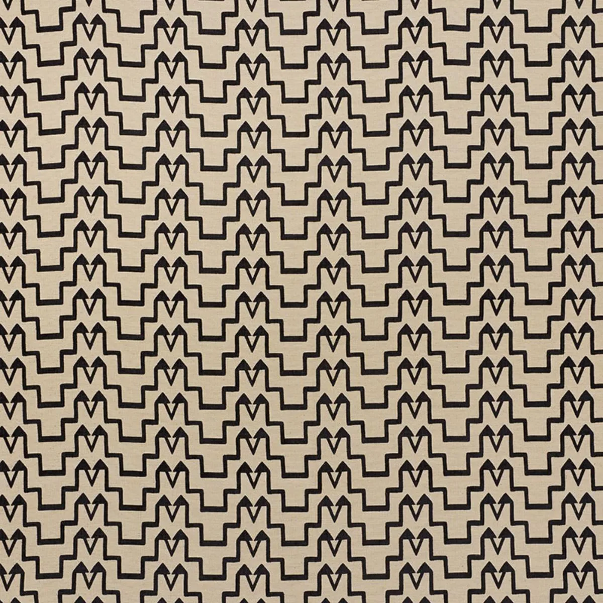 Schumacher 71240 Turkish Step Black/Natural fabric swatch